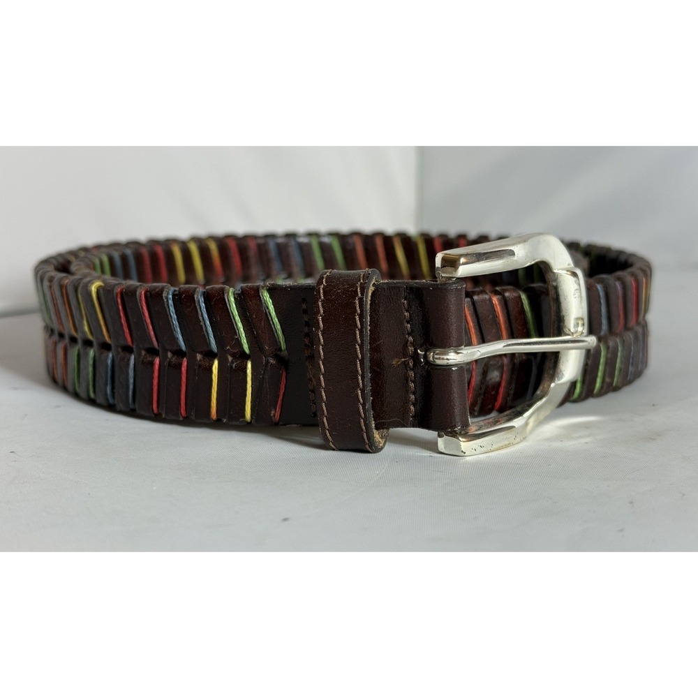 Martin Dingman Livingston Hand Laced Saddle Leather Belt Size 36